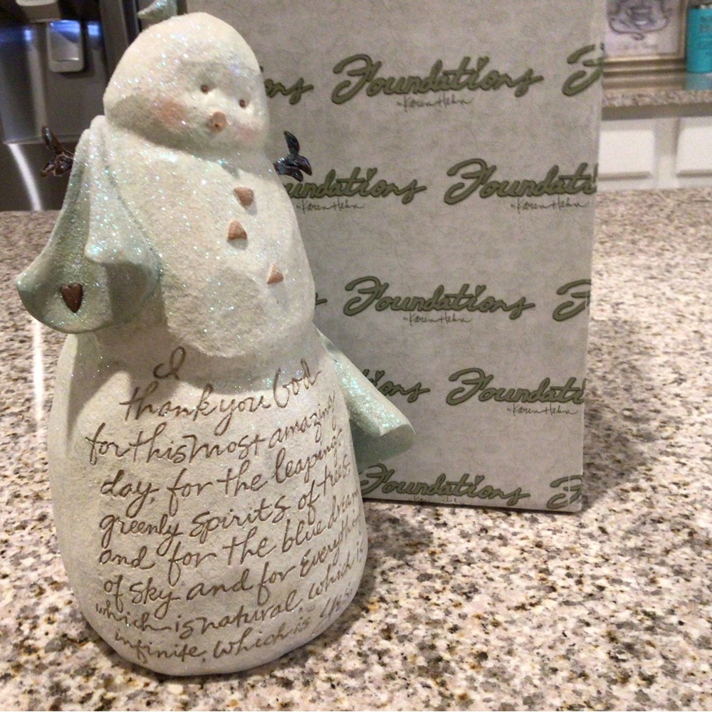 Foundations by Karen Hahn Snowman W/Hat Figurine Collector